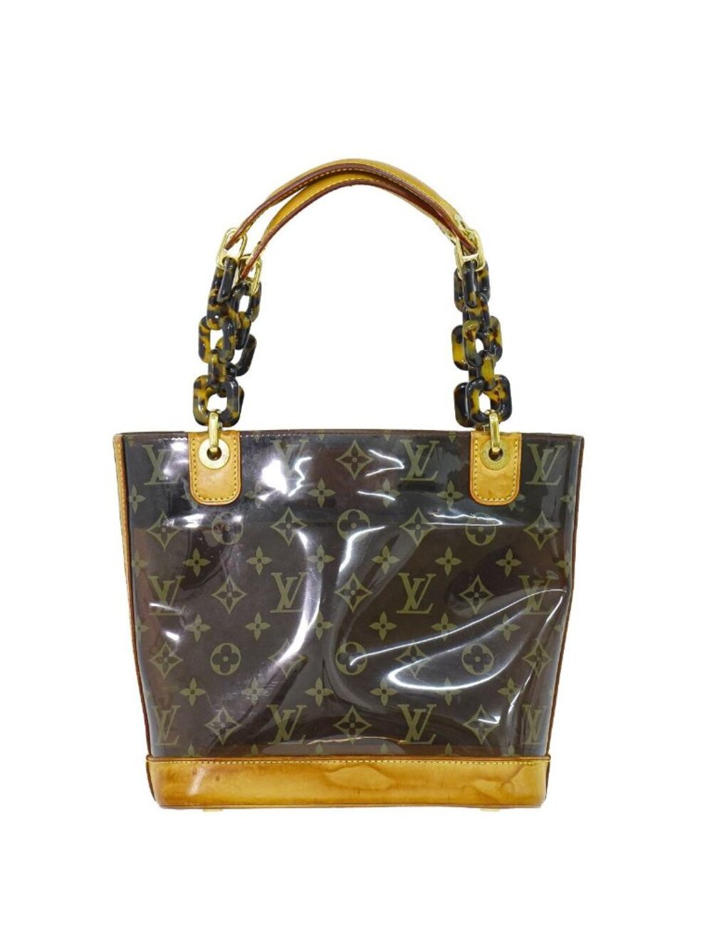 Louis Vuitton LV Cover Ambre PM Monogram Vinyl Tote Clear Brown
